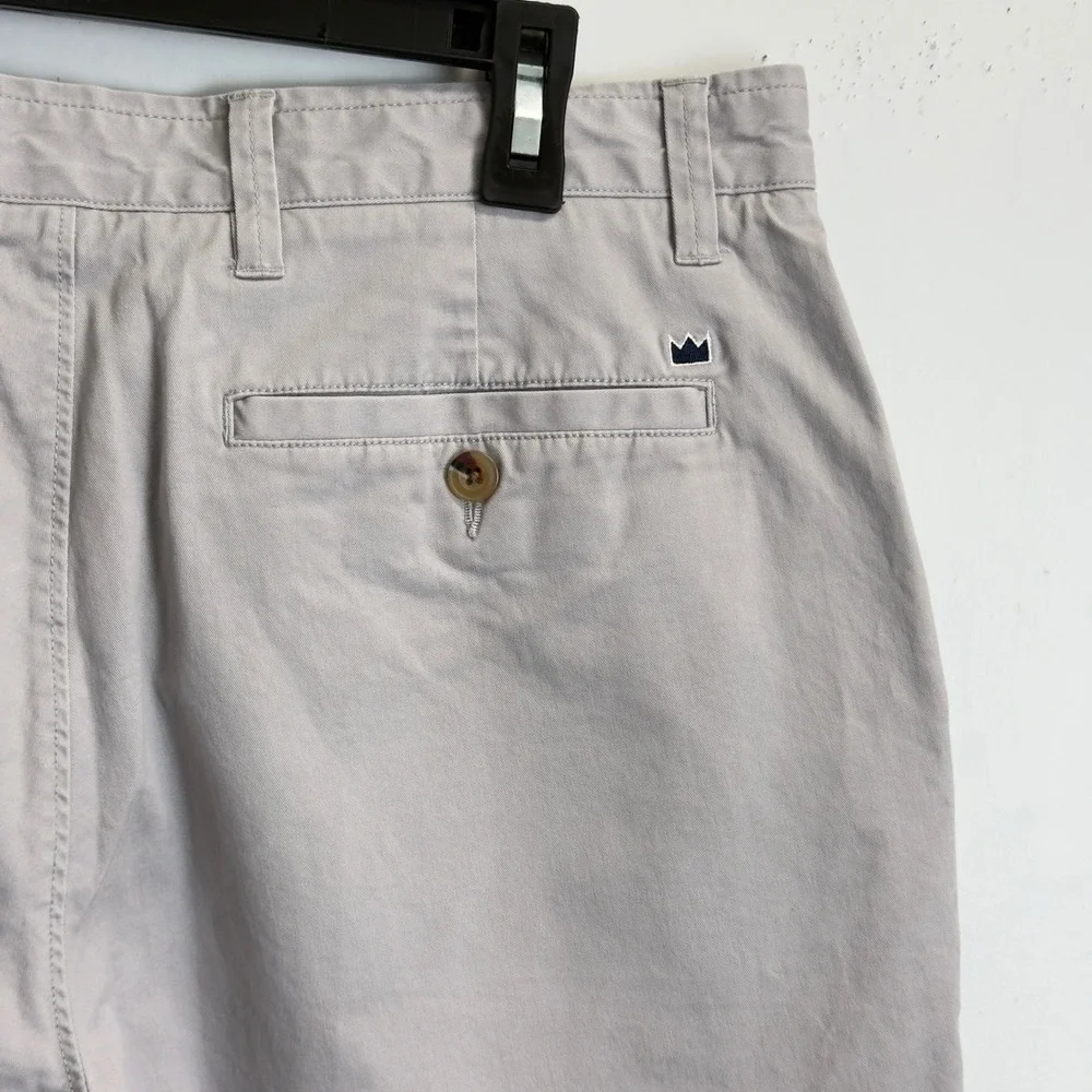 Lot of 2 Crown Ivy Mens Chino Shorts Khaki Grey Flat Front Cotton Size 34 LP